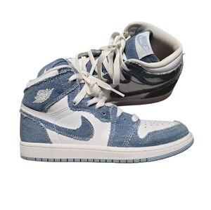 Nike Air Jordan 1 Retro High OG PS Denim Blue White CU0449-104 Youth Size 3y